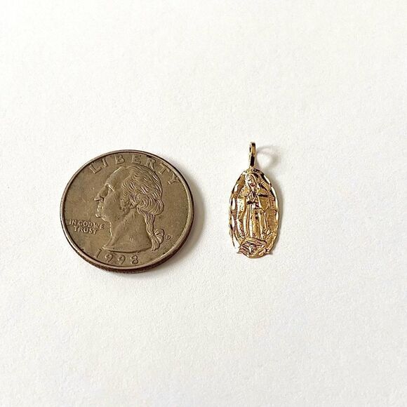 Guadalupe Virgin Mary 14k Solid Gold Pendant | perfect gift | faith | Guadalupe - Picture 8 of 14